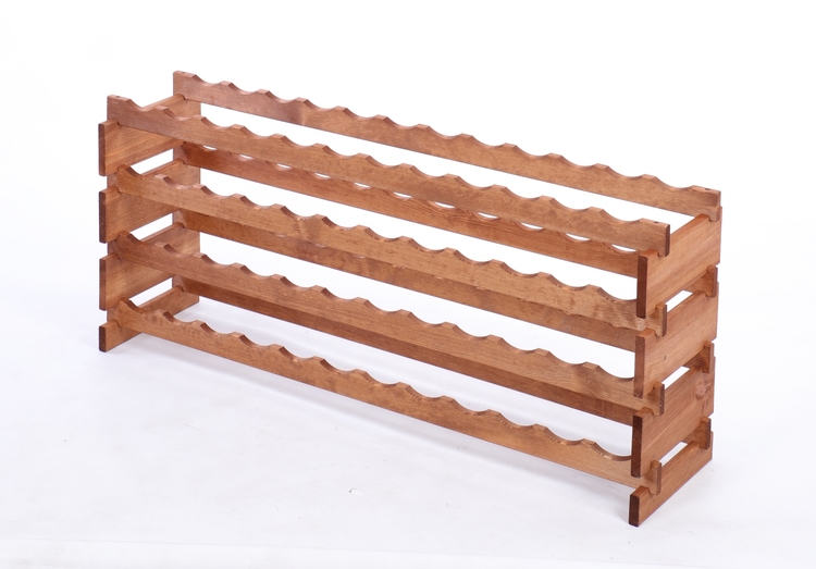 Weinregal VINOTECA FLEX PRO HxBxT 51x123x28cm 48 Flaschen auf 4 Ebenen Massives Kiefernholz Braun geölt
