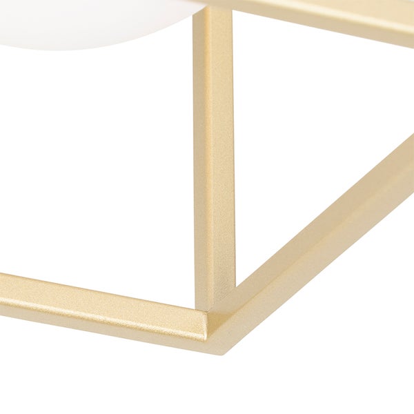 Detailansicht einer Deckenleuchte mit geometrischem Metallelement