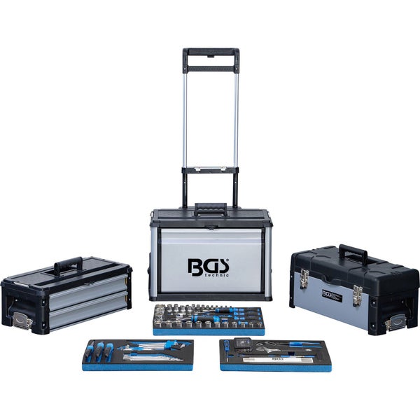 BGS Werkzeugkoffer mit Rollen, Abmessungen und Detailansichten