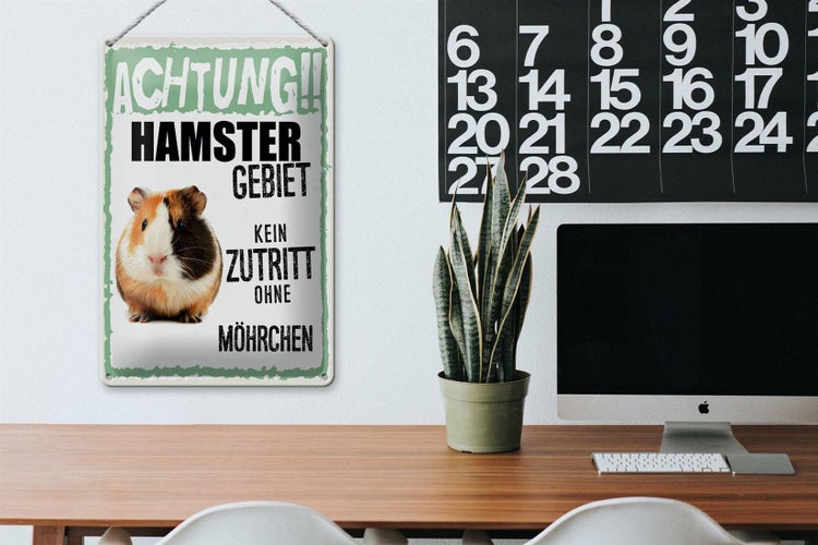 Blechschild Spruch 20x30cm Achtung Hamster Gebiet kein Zutritt