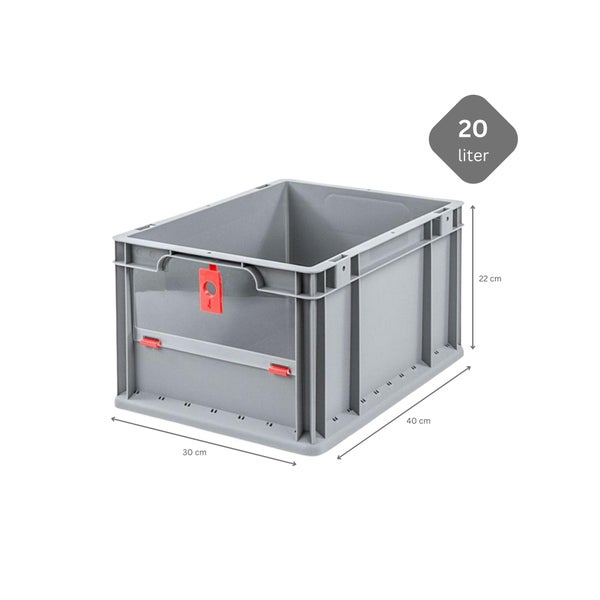 PROREGAL SuperSparSet 8x Eurobox NextGen Insight Cover HxBxT 22 x 30 x 40 20 Liter Niedrig/Rot Eurobehälter Transportbox