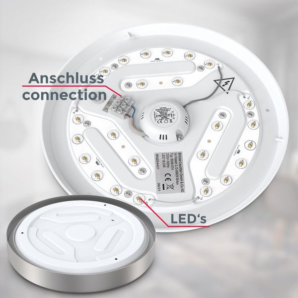 LED Deckenleuchte, silberfarbig, 1xLED/18W