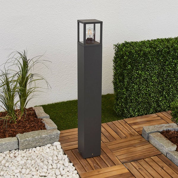 Lucande Wegeleuchte / Pollerleuchte, spritzwassergeschützt IP54 Aussenleuchte 90 cm 1x E27 max. 15W ohne Leuchtmittel Außenleuchte Garten Hof