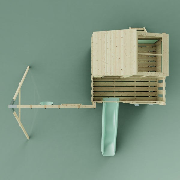OutdoorToys Spielturm Bosse aus Holz in Grün Trapezstange