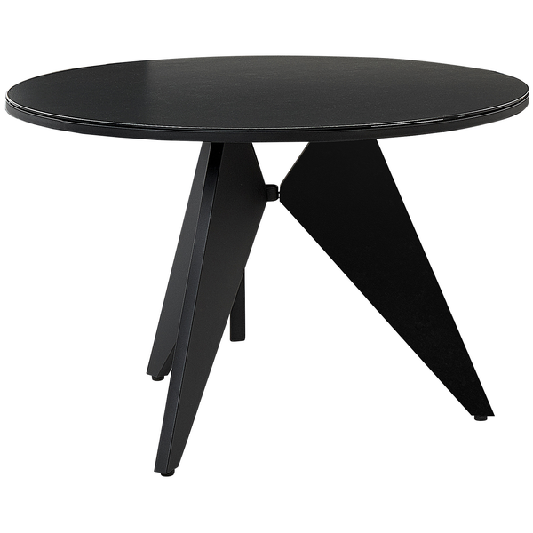 Gartentisch OLMETTO 83 cm 110 cm Glas Schwarz