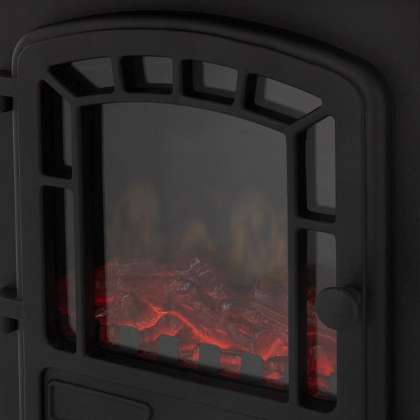 ML-Design Elektrokamin mit Heizlüfter 2000W Schwarz 39x25x56,5cm regelbar geräuscharm Elektro Kamin mit täuschend echtem Flammeneffekt Elektrischer Heizung LED Kaminfeuer Effekt Kaminofen Heizer Ofen
