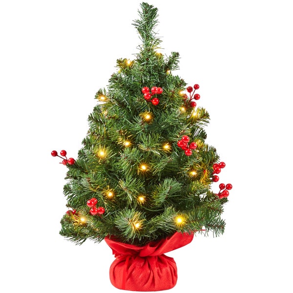 Yaheetech 50cm Weihnachtsbaum mit LED-Lichter , Grün