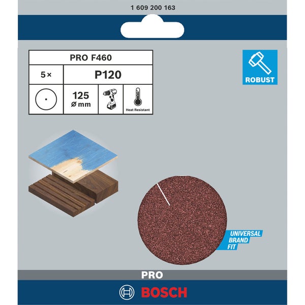 Bosch PRO F460 Schleifblatt 125 mm 120 - 1609200163