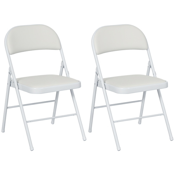 Zwei weiße Klappstühle