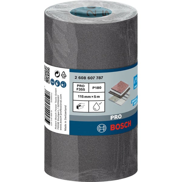 Schleifpapierrolle, Körnung P180, 115 mm x 5 m