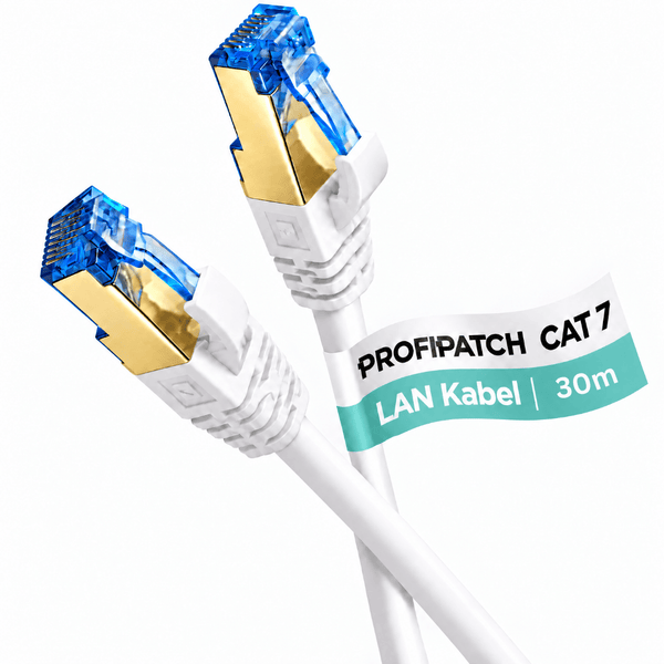 Profipatch Kategorie 7 LAN Netzwerkkabel mit 30 Metern Länge und RJ45 Steckern