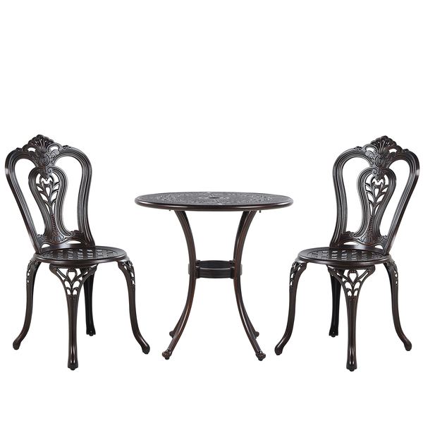 Bistro Set BOVINO Metall Dunkelbraun