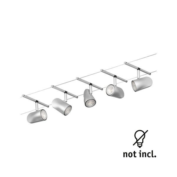 CorDuo Seilsystem Cup Basisset GU5,3 max. 5x10W 230/12V Chrom matt, Chrom