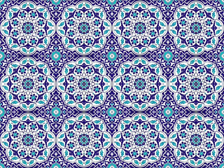 Blau-weiß gemustertes Fliesenmuster