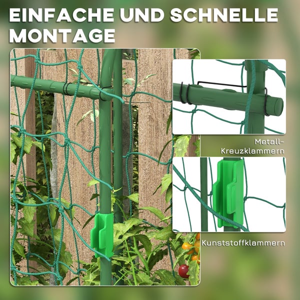 Outsunny Rankgitter aus Metall rostfrei Rankhilfe für Kletterpflanzen Gurken Spalier 43 x 182 x 183 cm Garten Spalier Pflanzenspalier für Tomaten, Gemüse Blumen Kletterpflanzen Schwarz