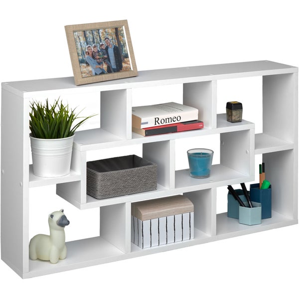 Wandregal tectake Kassandra 85 x 48 x 16 cm Retro-Stil weiß