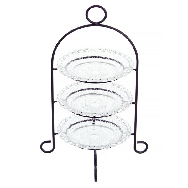 FRANK FLECHTWAREN | Etagere, 4tlg., METALL, Ø 29 x 45 cm, Teller Ø 20 cm