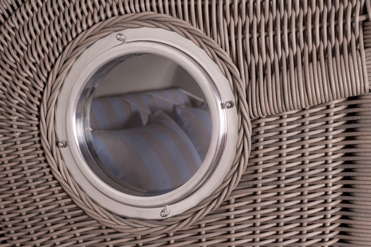 Strandkorb Rantum Mahagoni washed grey PE koboo grey Dessin 582