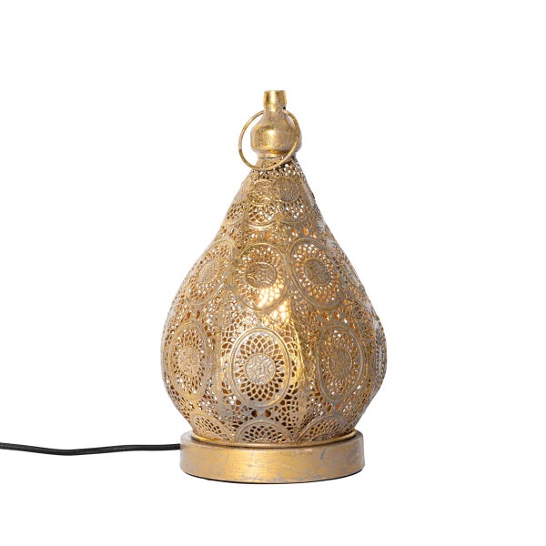 Dekorative Tischleuchte aus Metall mit orientalischem Muster