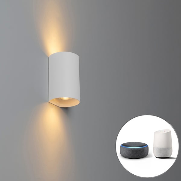 Smarte Wandleuchte weiß rund inkl. 2 WiFi GU10 - Sabbir