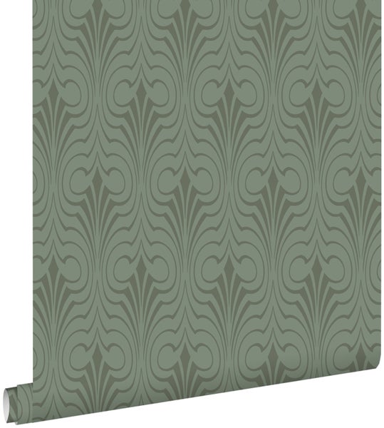 ESTAhome Tapete grafische Form Graugrün - 50 x 900 cm - 139636