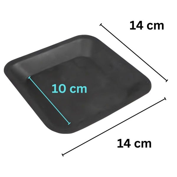 Untersetzer Eckig 14x14 cm – Robuster Hartkunststoff-Untersetzer aus Recyclingmaterial – Ideal für 2-Liter-Blumentöpfe – Schützt vor Staunässe & sorgt für stilvollen Pflanzenschutz