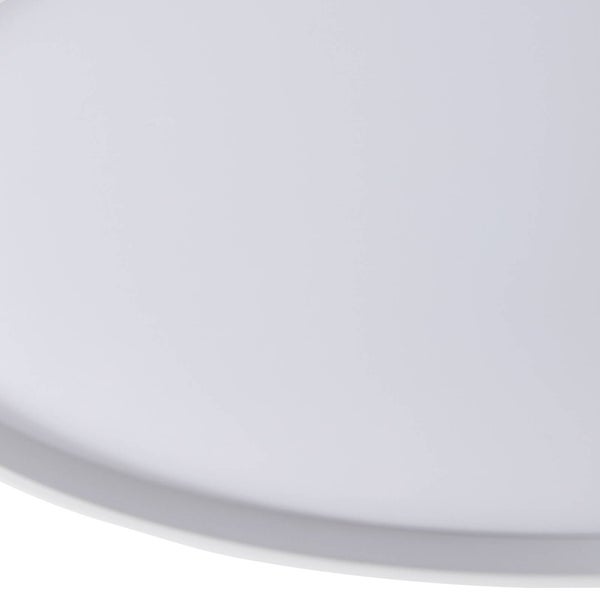 Detailansicht der runden Kunststoffoberfläche einer Leuchte.