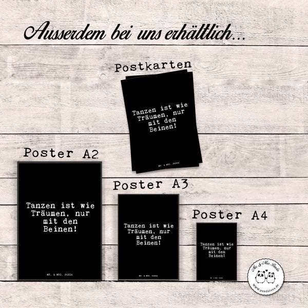 Mr. & Mrs. Panda DIN A4 Poster Tanzen ist wie Träumen,... - Schwarz