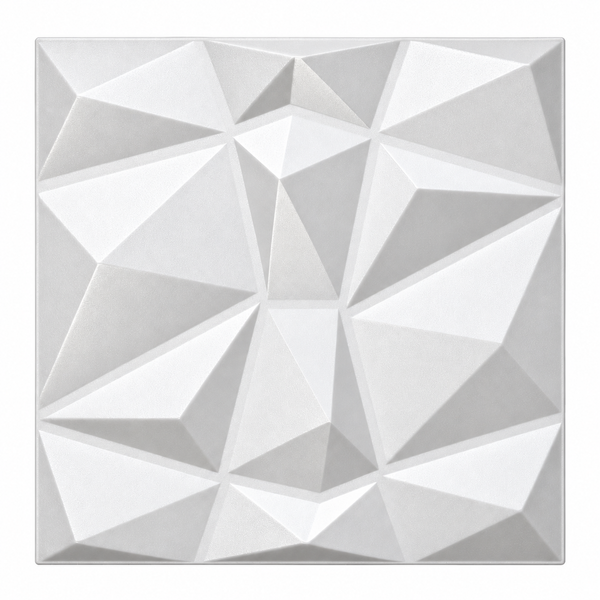 Quadratisches 3D Wandpaneel mit geometrischem Polygonmuster für moderne Wandgestaltung.