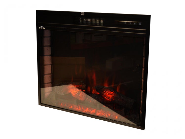 Elektrischer Kamin mit simuliertem Feuer und Holzscheiten