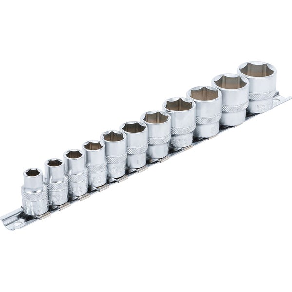BGS Steckschlüssel-Einsatz-Satz Sechskant Antrieb Innenvierkant 10 mm (3/8) SW 5/16 - 7/8 11tlg. - 9110