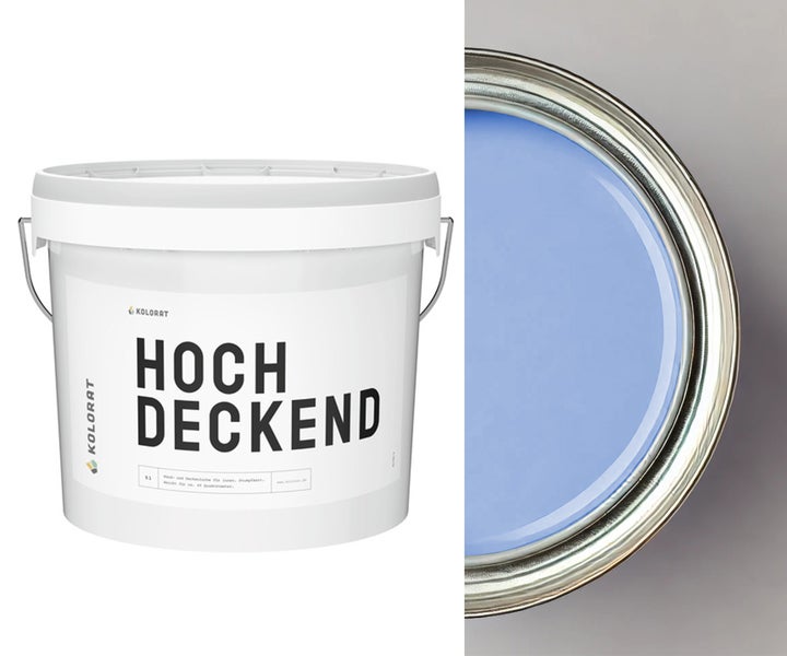 Kolorat matte Wandfarbe Hochdeckend – Aquarell-Blau K/41-21-0-0/T – 2.5L  Matte Wand- & Deckenfarbe, höchste Deckkraft, geruchsarm, atmungsaktiv, leichte Verarbeitung. Hochwertige Innenfarbe für alle Räume.