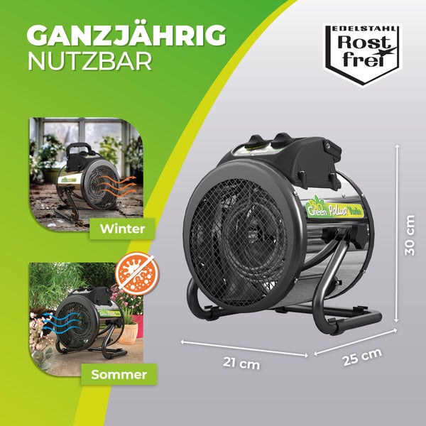 Heizlüfter / Elektro-Gebläse-Heizung Palma TWIN Basic mit manuellem Thermostat - 2 x 1000 Watt