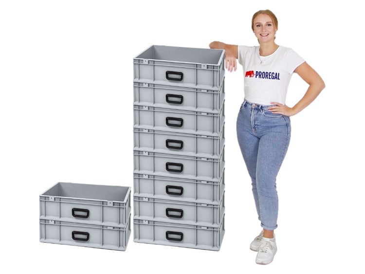 PROREGAL Eurobox Nextgen Portable Uno HxBxT 17 x 40 x 60 cm 34 Liter Eurobehälter Transportbox Transportbehälter Stapelbehälter