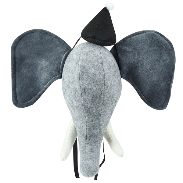 Wanddekoration für Kinder Elefant BADOU Baumwolle 36 cm Grau