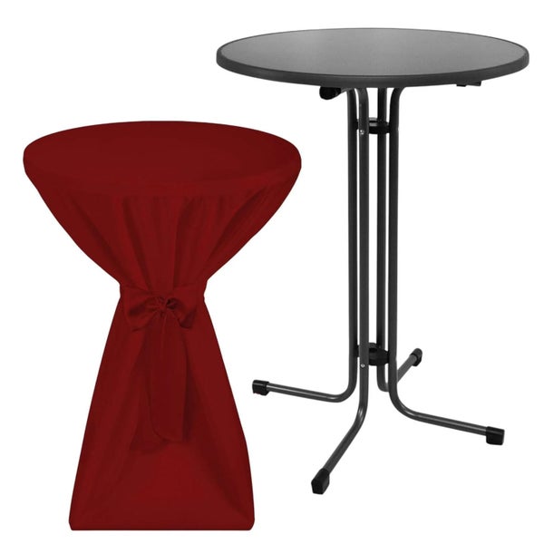 Stehtisch mit Tischhusse und Stehtisch ohne Husse