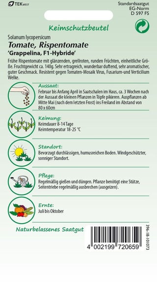 Tomatensamen Rispentomate Grappelina F1-Hybride