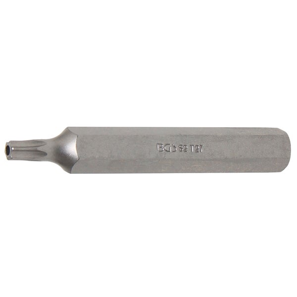 BGS Bit Länge 75 mm Antrieb Außensechskant 10 mm (3/8) T-Profil (für Torx) mit Bohrung T27 - 4727