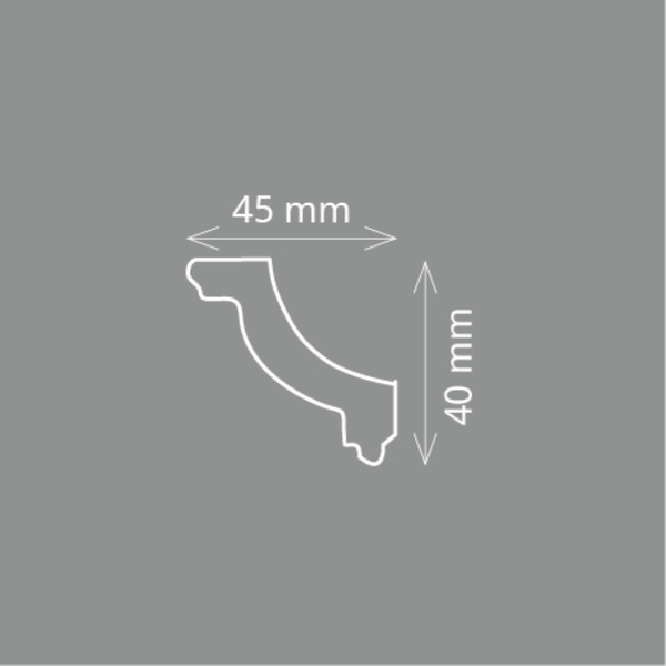 HOMESTAR Zierleiste O 45 (45 x 40 mm), Länge 2m