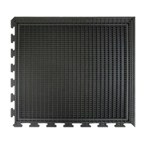 PROREGAL Anti Ermüdungs Gummifliese Eckstück Links BxL 70 x 78 cm Stärke 1,2 cm Schwarz