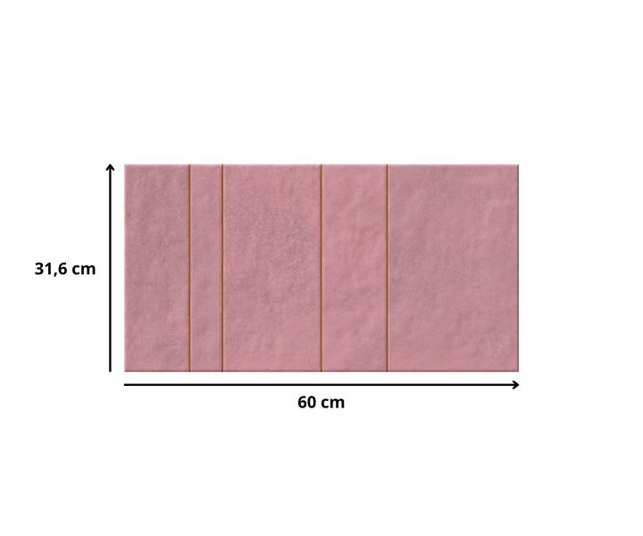 Feinsteinzeug Wandfliese Kian Pink 31,6x60x0,95 cm glasiert poliert Rundkante
