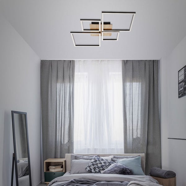 LED Deckenleuchte Dimmbar schwenkbar 44 W schwarz Metall-Kunststoff Briloner