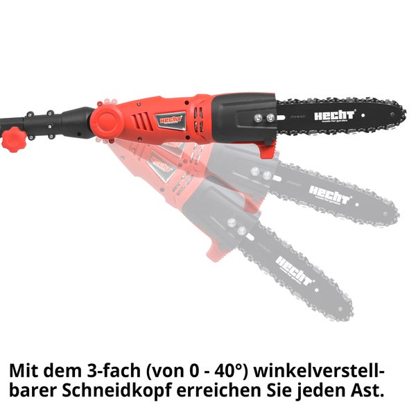 Hecht Akku Hochentaster mit dreifach winkelverstellbarem Schneidkopf
