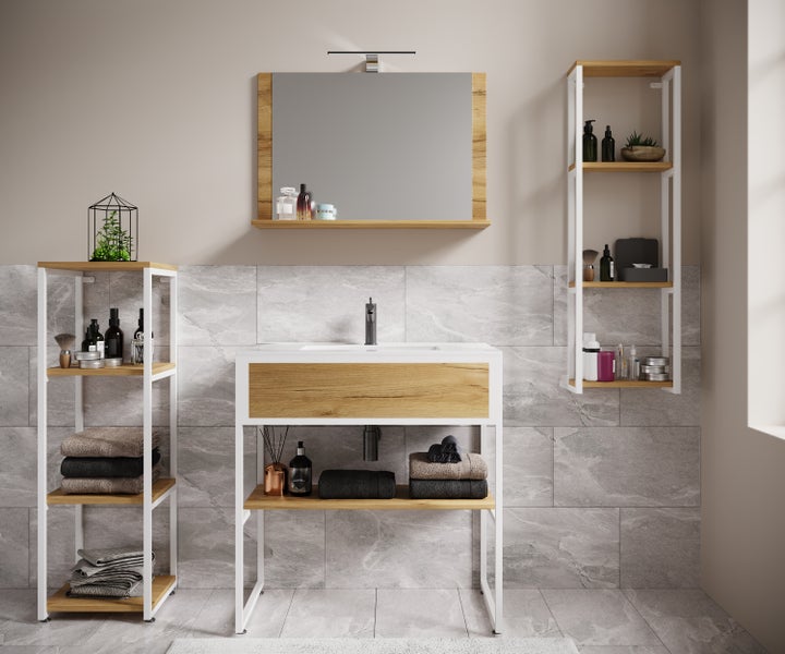 5-tlg. Waschtisch Badmöbel Waschbecken Bitila 80