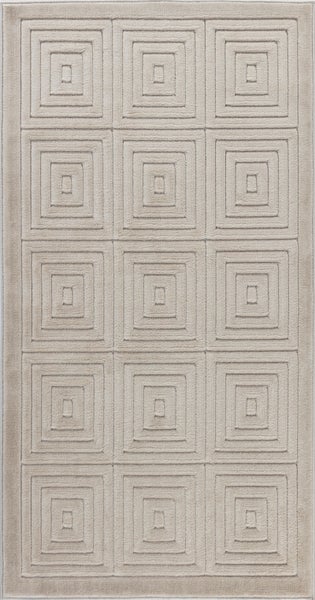 Moderner Skandinavischer Teppich für Innen-/Außenbereich Beige 80x150 cm SAKURA