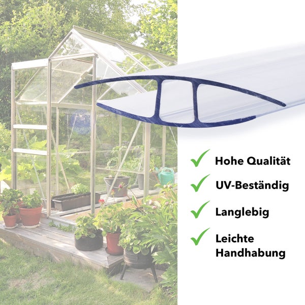 FLOORDIREKT Verbinder für Doppelstegplatten - H-Profil - 121 cm Länge - 6 mm Stärke