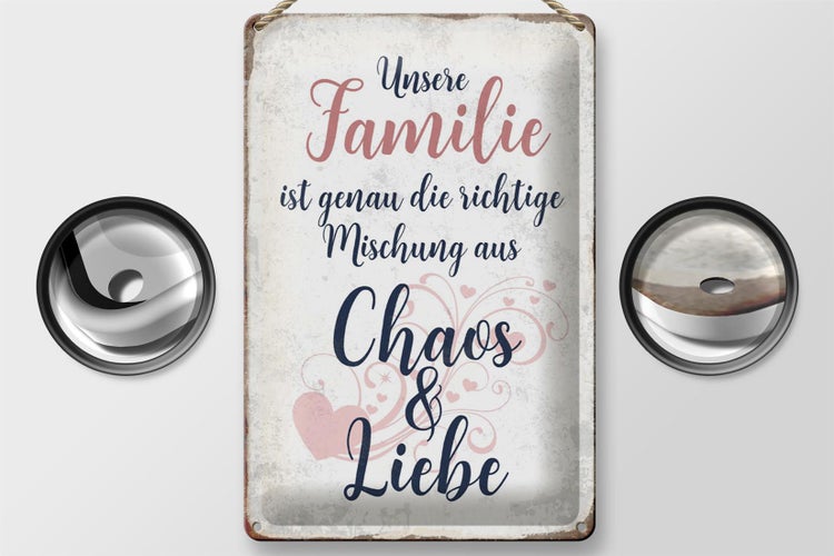 Blechschild Spruch 20x30cm unsere Familie Schild