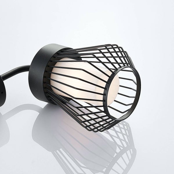 Lindby Wandleuchte außen Vajana (spritzwassergeschützt (Retro, Vintage Antik) in Schwarz aus Aluminium (1 flammig E27) - Außenwandleuchten Wandlampe Led Außenlampe Outdoor für