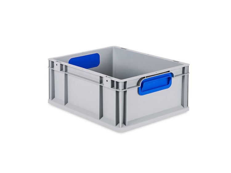 PROREGAL Eurobox Nextgen Color HxBxT 17 x 30 x 40 cm 16 Liter Griffe Blau Geschlossen Glatter Boden Eurobehälter Transportbox