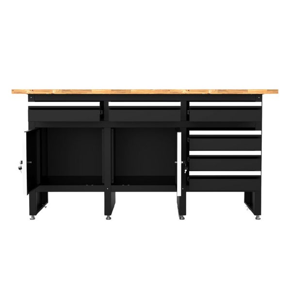 Werkbank mit Schubladen und Schrankfächern